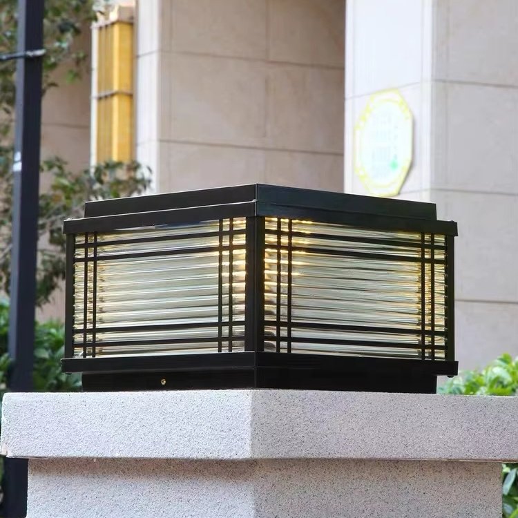 Factory Wholesale Outdoor Waterproof Garden Villa Fence square Courtyard Pillar Hat Sun LED Garden Light