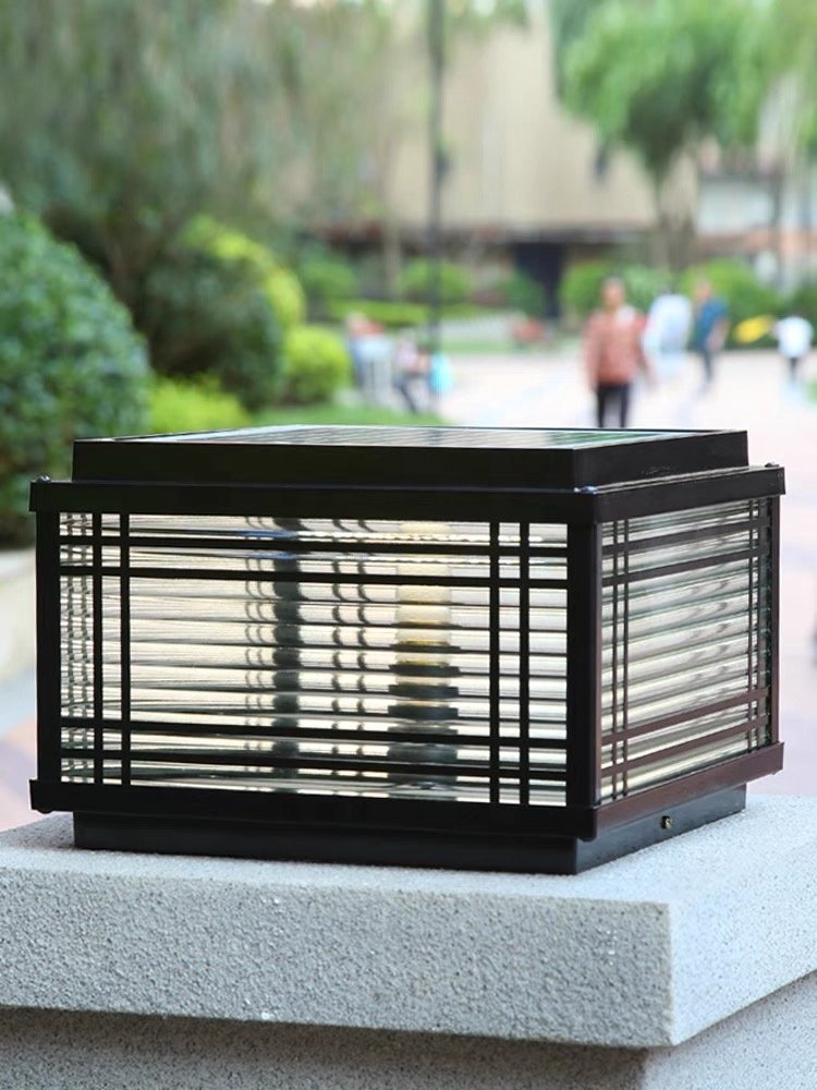 Factory Wholesale Outdoor Waterproof Garden Villa Fence square Courtyard Pillar Hat Sun LED Garden Light