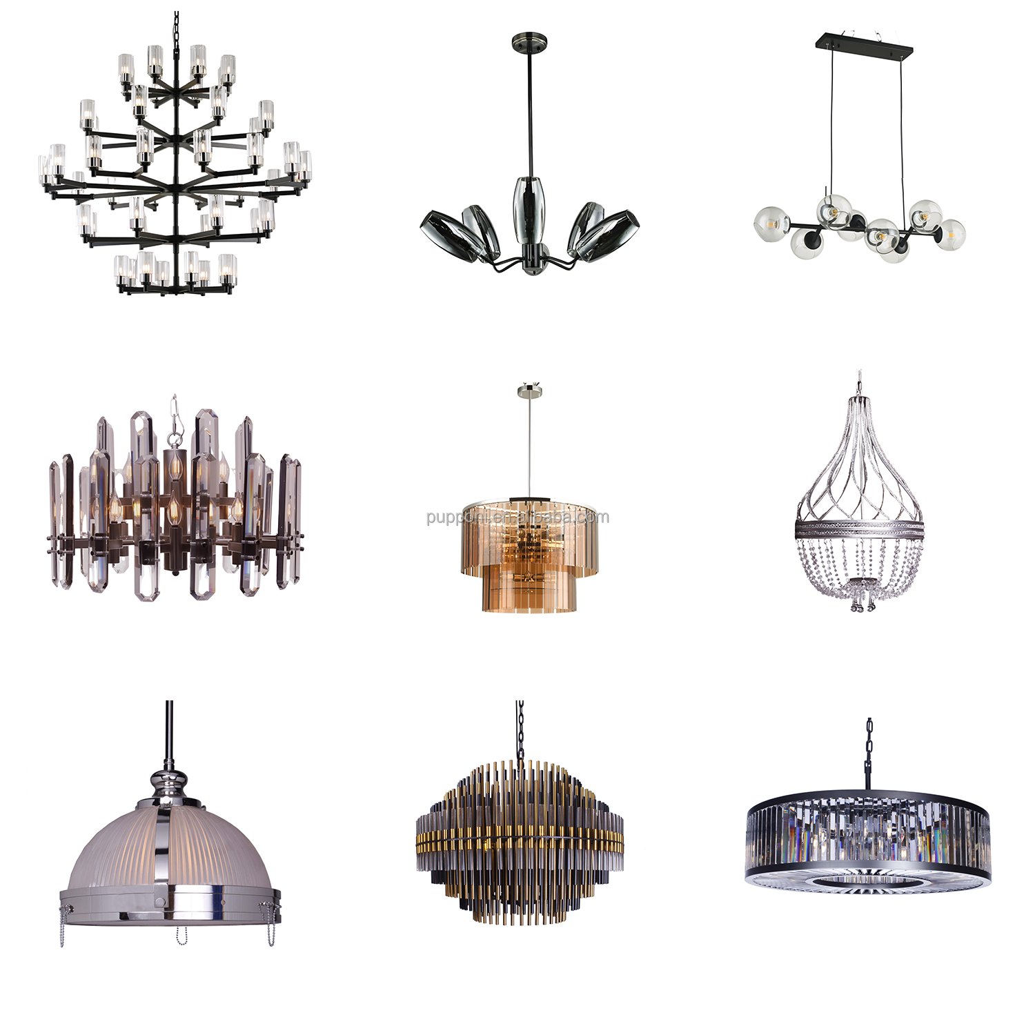 Pupponi Morden Kitchen Chandelier Hanging Living Room Chandelier Light Metal Aluminium Hanging Light for Shop
