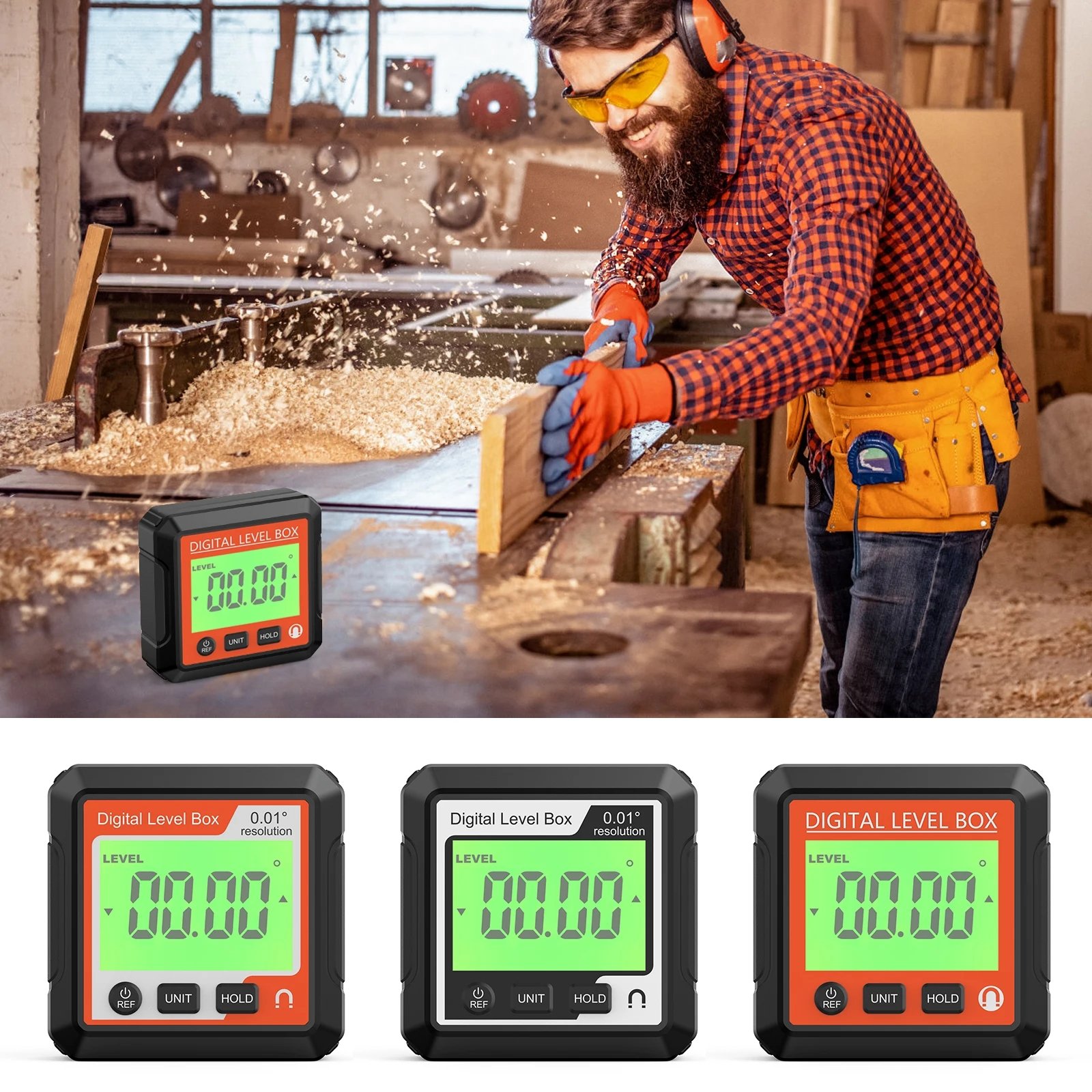 HW-LL029/LL030/LL031 Hot Selling Digital Protractor Inclinometer Level Goniometer 90 Degree Angle Gauge Level Meter with Magnet