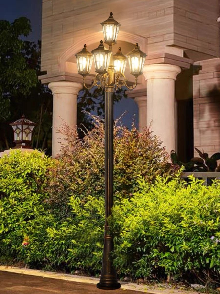 Newly Designed Antique Waterproof 5-head square LED Garden Light European Style Courtyard Villa Garden Landscape Light