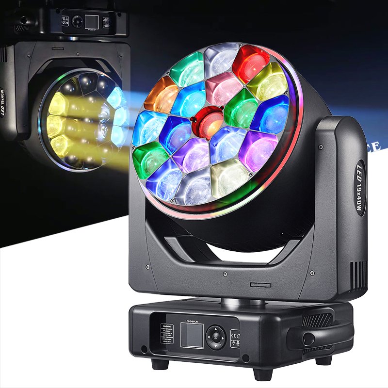 Grace 19x40w With Ring LED Moving Head Bee Eye Zoom Beam Wash Moving Head Stage Lighting