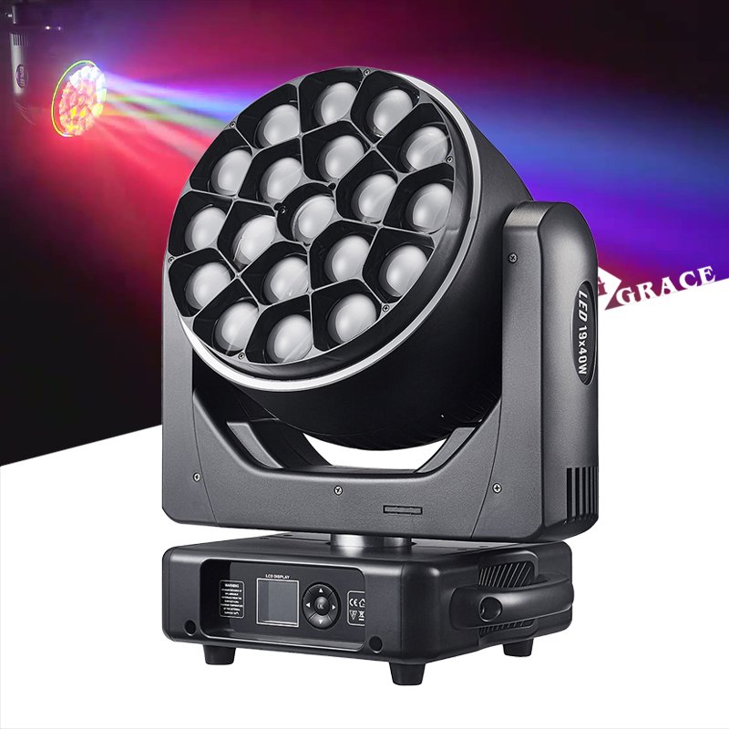 Grace 19x40w With Ring LED Moving Head Bee Eye Zoom Beam Wash Moving Head Stage Lighting