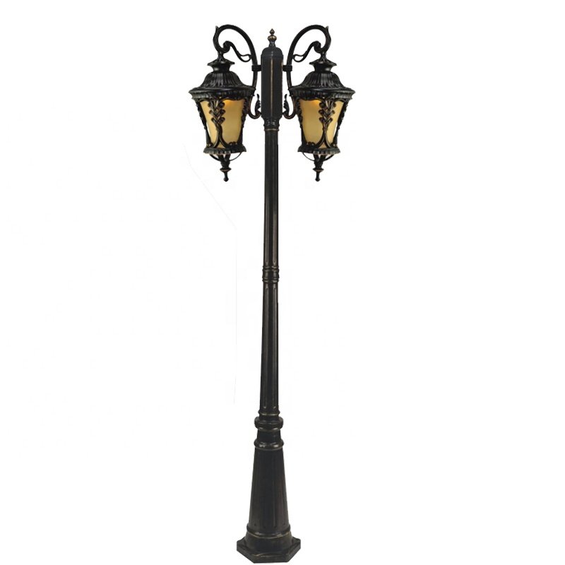 Exquisite European Style Garden Light IP65 LED Column Top Light for Outdoor Landscape Area, High Pole Garden Park 3000K E27