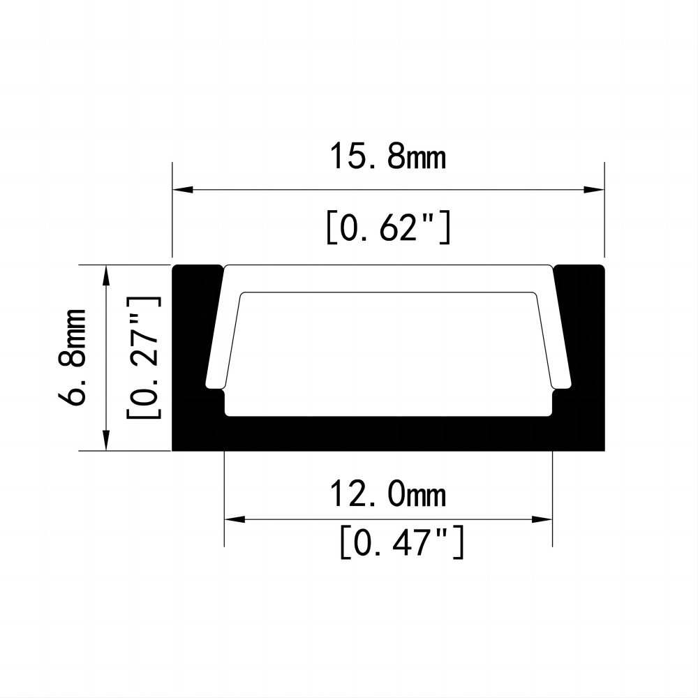 W16*H7mm Surface Mounted Office Lighting Suspended Modern Square LED Ceiling Light Profile