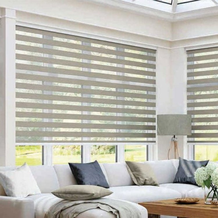Custom Double Zebra Shade Electric Motorized Zebra Blinds for Automatic Window Blinds
