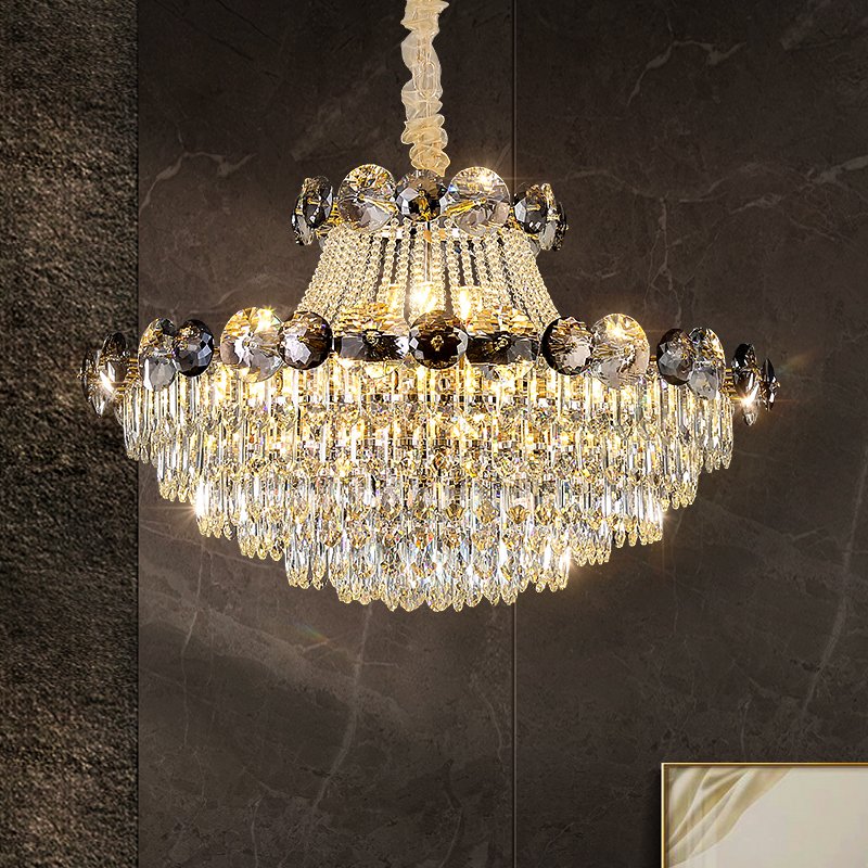 2024 Villa Round Indoors Staircase Crystal Chandelier Modern