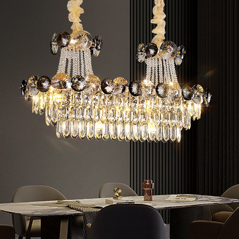 2024 Villa Round Indoors Staircase Crystal Chandelier Modern