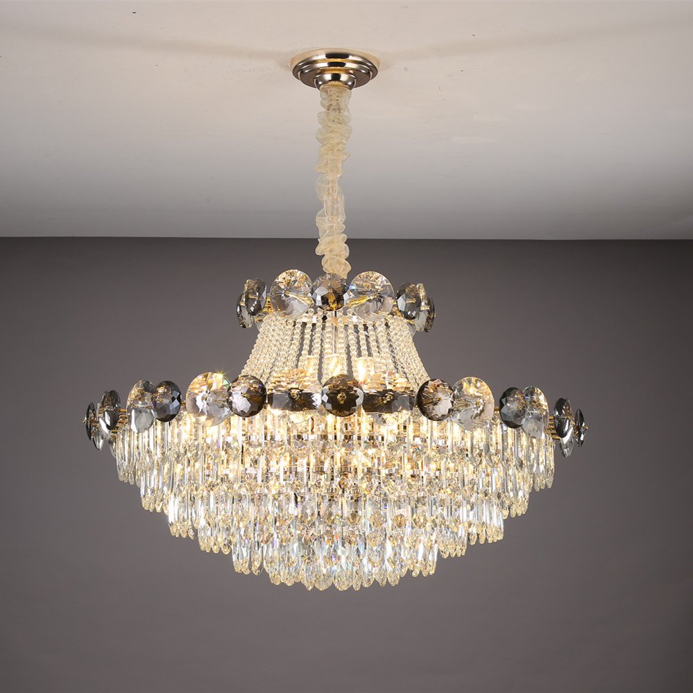2024 Villa Round Indoors Staircase Crystal Chandelier Modern