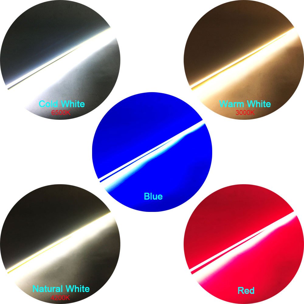 Rigid Cob Led Strip Light Slim Dc 12v Warm White Cold White Led Lighting Strip for Car Hiking Camping