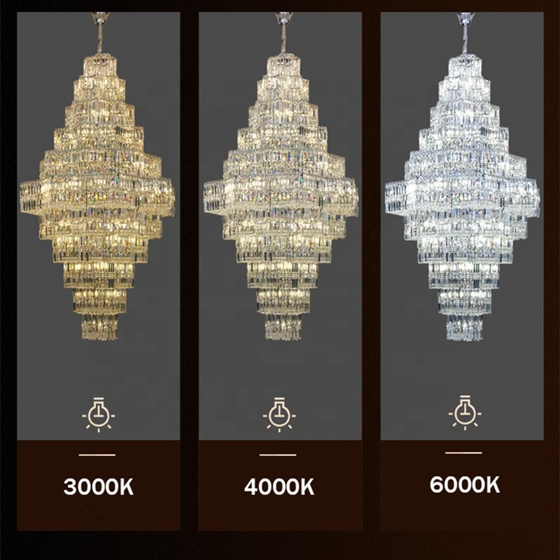 Custom Indoor Decoration Hotel Stair Wedding Luxury Pendant Lamp China Led Crystal Chandelier