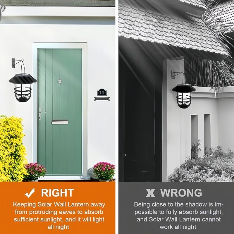 Solar Retro Wall Lamp Die-cast Aluminum Outdoor Waterproof Garden Decoration Light Solar Lanterns Light