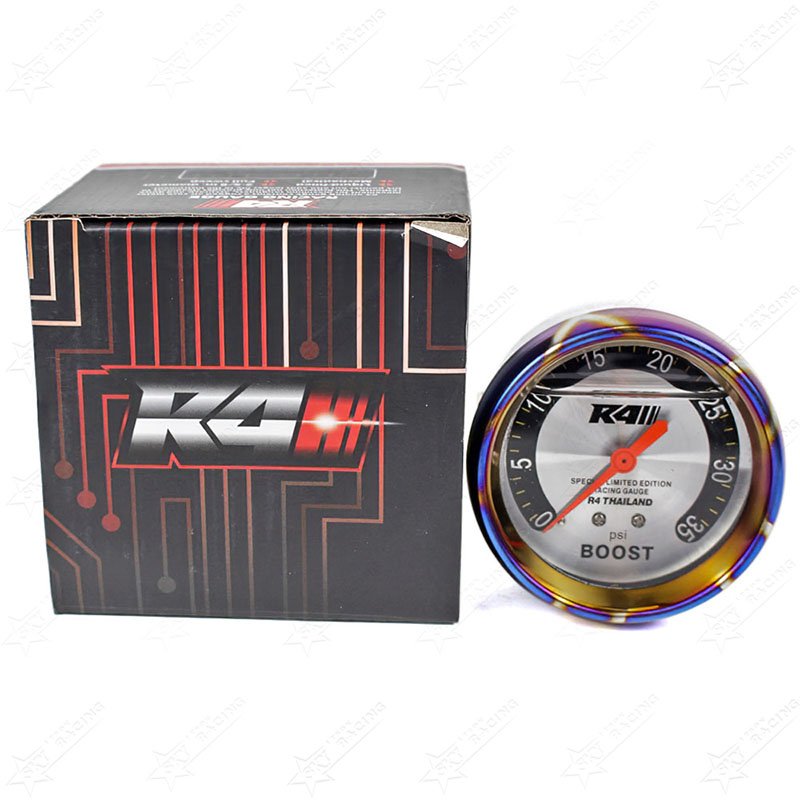 R4 35psi 60psi 35 PSI 60 PSI Auto Turbo Pressure Meter Thailand Style Titanium Blue Diesel Car Mechanical Blower Boost Gauge