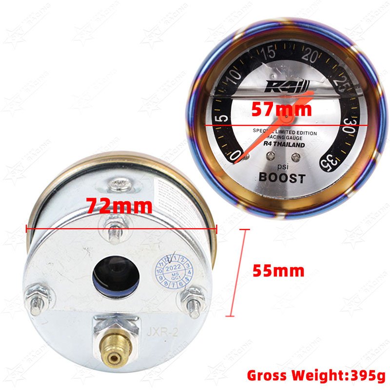 R4 35psi 60psi 35 PSI 60 PSI Auto Turbo Pressure Meter Thailand Style Titanium Blue Diesel Car Mechanical Blower Boost Gauge
