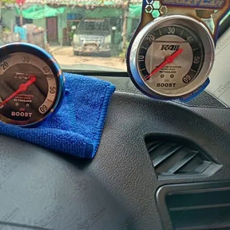 R4 35psi 60psi 35 PSI 60 PSI Auto Turbo Pressure Meter Thailand Style Titanium Blue Diesel Car Mechanical Blower Boost Gauge