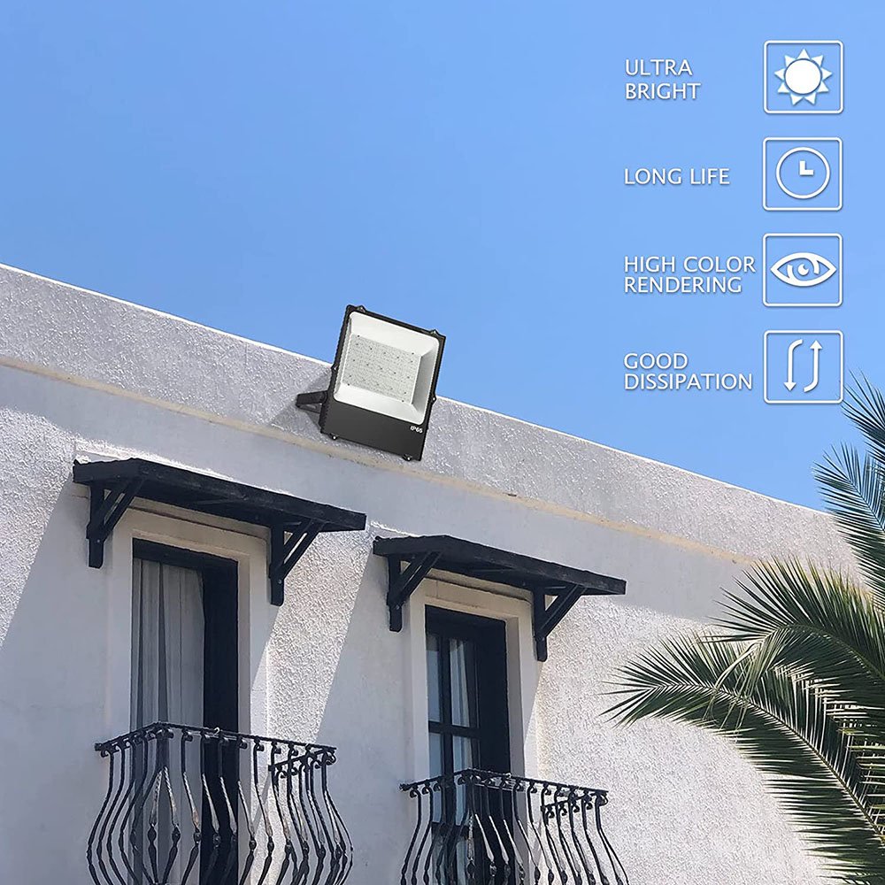 IP66 Rated 200W 300W 400W LED Flood Light for Sports Tennis Courts Stadiums Aluminum Glass Lamp Body with AC Power