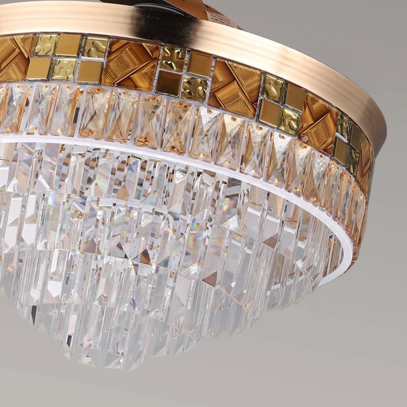 Y109 Crystal Chandelier Fan with 42inch with Remote Control Ceiling Fans with Crystal Chandeliers