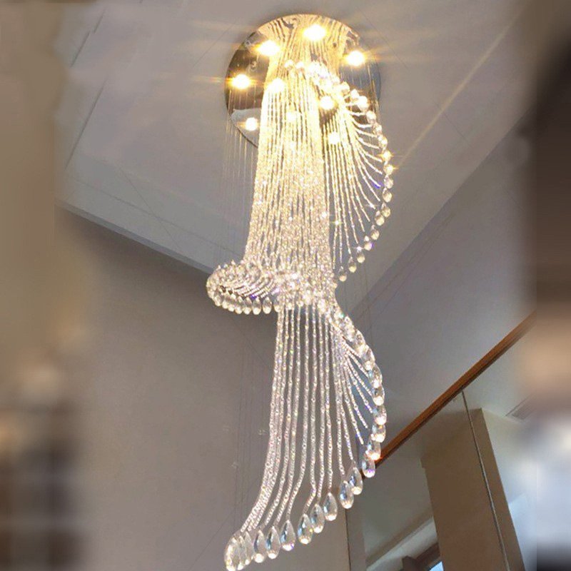 New Crystal Lighting Modern Luxury Home Hotel Villa Led Pendant Lights Kitchen Dining Decor Large Chandelier