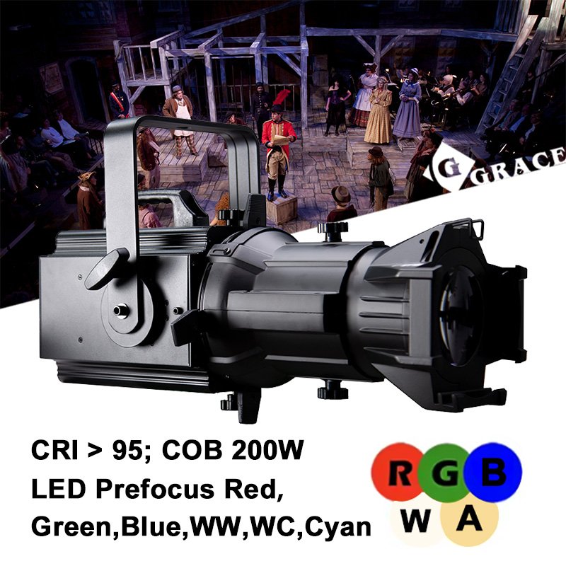 Igracelite RGBWA 5in1 Prefocus LED Profile Stage Light PWM Mode CRI>95 Ellipsoidal Led Light