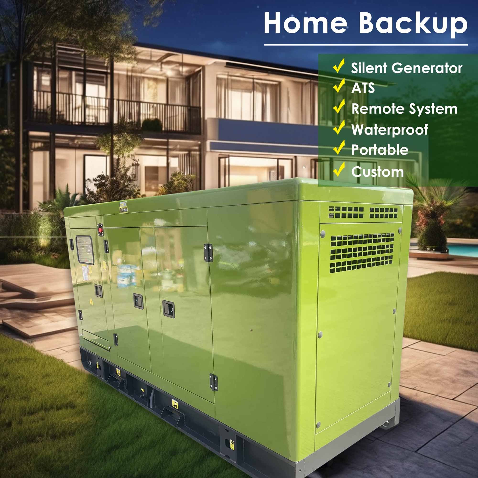 Single Phase 125 KVA 125KVA 100KW 100 KW Cum Mins Engine 1 Phase Genset Green Silent Diesel Generator