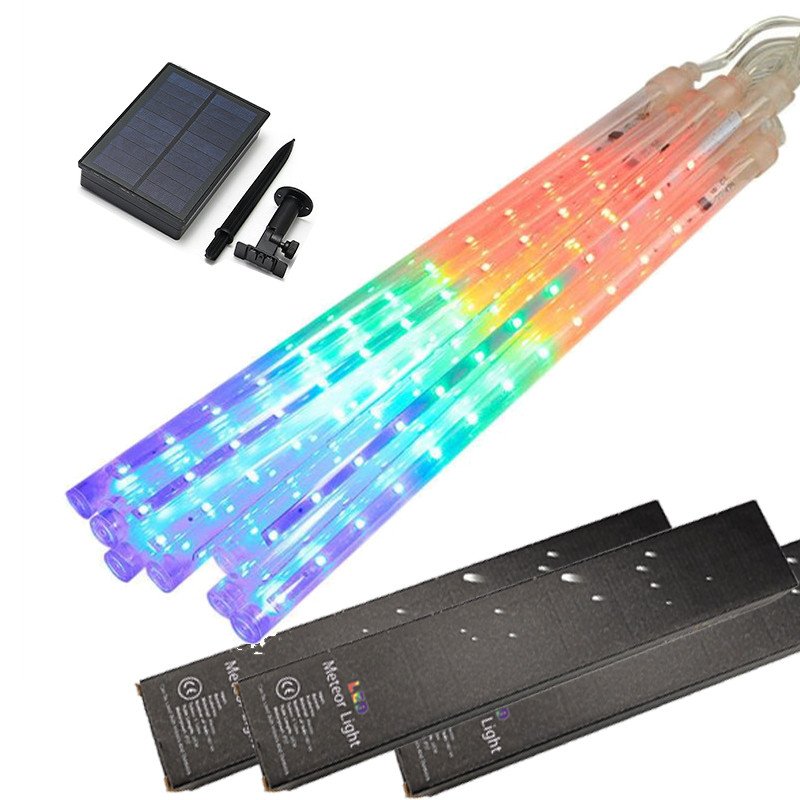 Colorful Festival RGB Wedding Icicle Fall String Outdoor Street Led Rain Style Decoration Lights for Meteor Shower Light