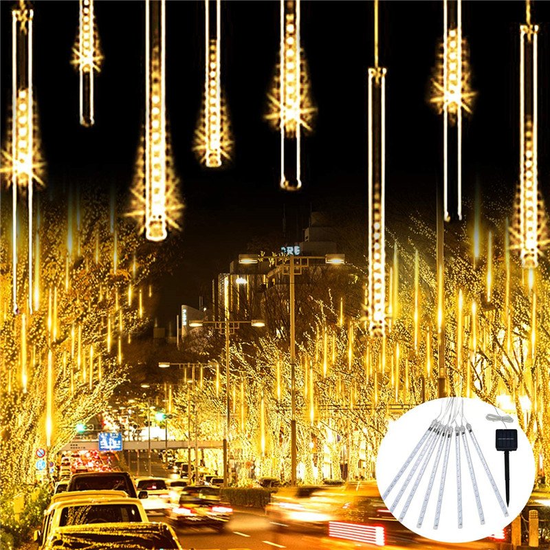 Colorful Festival RGB Wedding Icicle Fall String Outdoor Street Led Rain Style Decoration Lights for Meteor Shower Light