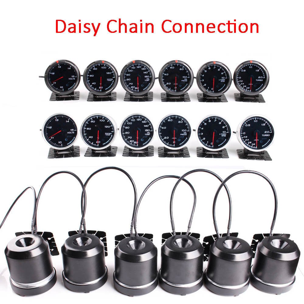 Defi Advance BF Daisy Chain 6 Gauges Volt Water Temp Oil Temp Oil Press Rpm Turbo Auto Meter