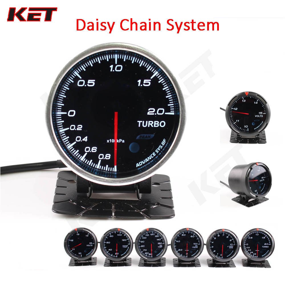 Defi Advance BF Daisy Chain 6 Gauges Volt Water Temp Oil Temp Oil Press Rpm Turbo Auto Meter