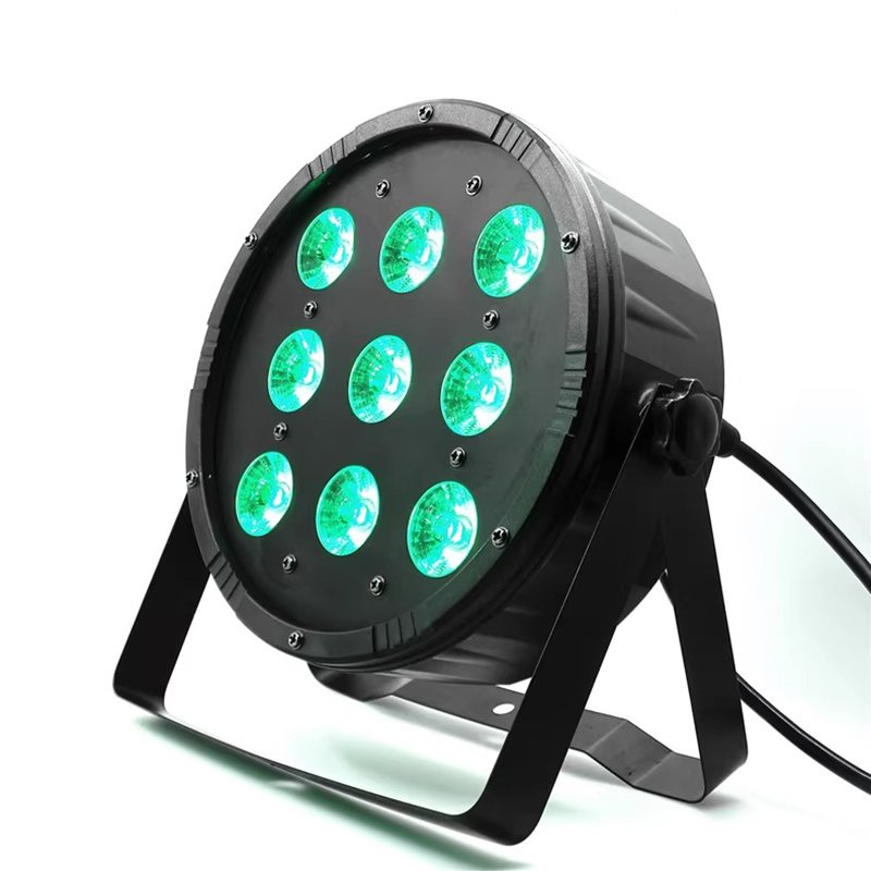 Flat Led Parcans Plastics Body 9x10W RGBW 4 in 1 Wash Effect Led Par Light DMX 512 Disco Stage Lighting