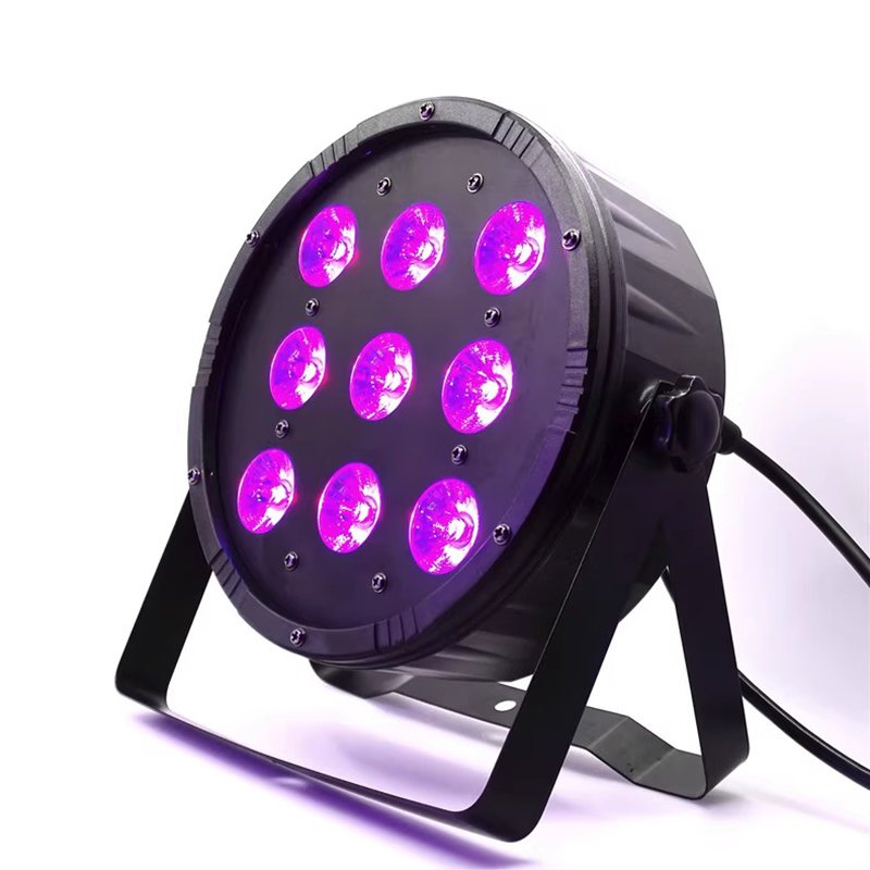Flat Led Parcans Plastics Body 9x10W RGBW 4 in 1 Wash Effect Led Par Light DMX 512 Disco Stage Lighting