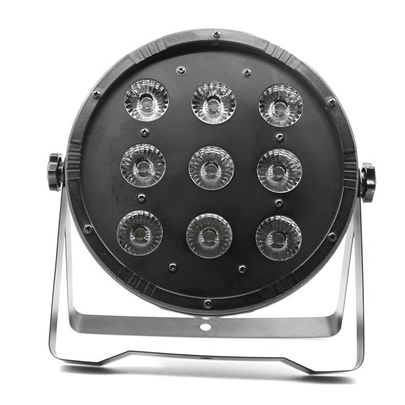 Flat Led Parcans Plastics Body 9x10W RGBW 4 in 1 Wash Effect Led Par Light DMX 512 Disco Stage Lighting