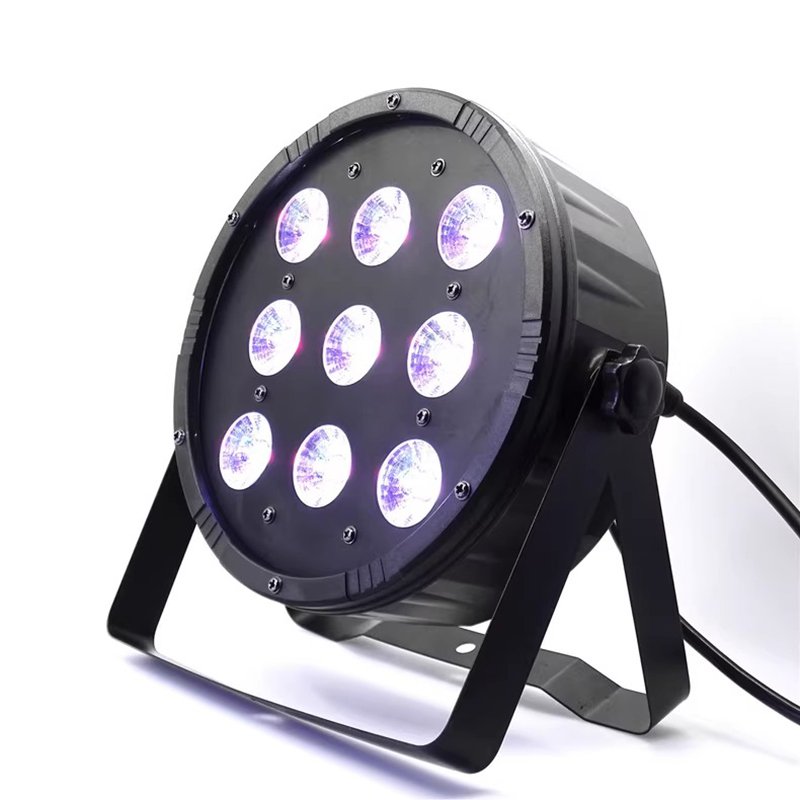 Flat Led Parcans Plastics Body 9x10W RGBW 4 in 1 Wash Effect Led Par Light DMX 512 Disco Stage Lighting