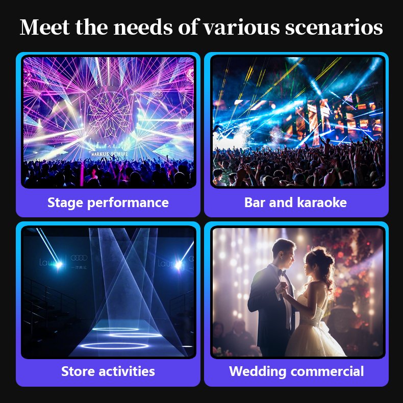 3 Pcs Set for Wedding Lazer High Power 20W cinderella Effect 1500w Snow and Fog Machine Lazer Rgb Wedding Laser Lights