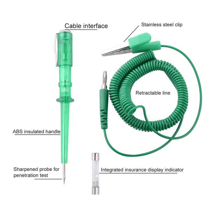 Auto Test Probe Lamp Copper Detector Voltage Volt Meter Pencil DC 6V 12V 24V Car Light Circuit Tester Pen