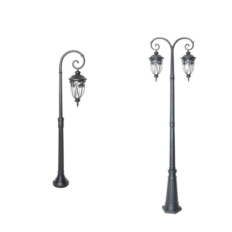 Outdoor Classic European Style Waterproof LED Garden Light Antique Street Light and Poles Aluminum Garden Lamp Post