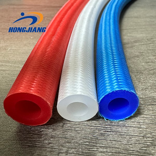 Food Grade Silicone Braided Tube High Pressure Resistant 8mm 10mm 12mm Reinforced Silicone Tubing