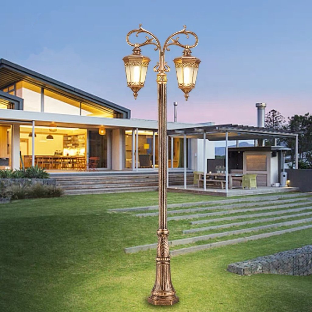 Newly Designed 2-meter Outdoor Waterproof Household Garden Light, Carved Villa LED Residential High Pole Street Light