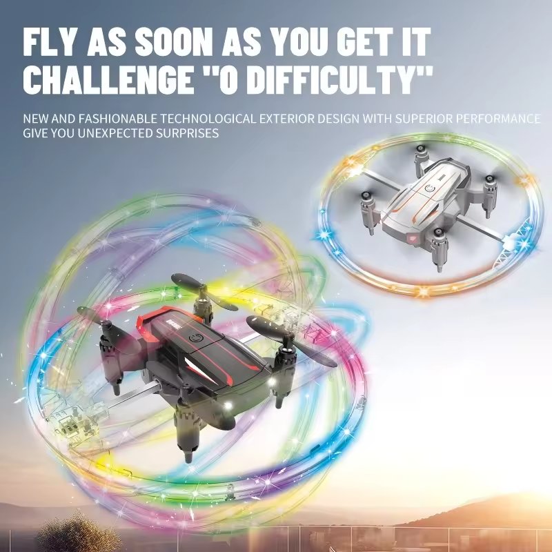SJY-BK2 RC Drone Rolling Stunt Cool Light Tumbling Smart Fixed Height Mini Helicopter RC Quadcopter Toy Kids Gift
