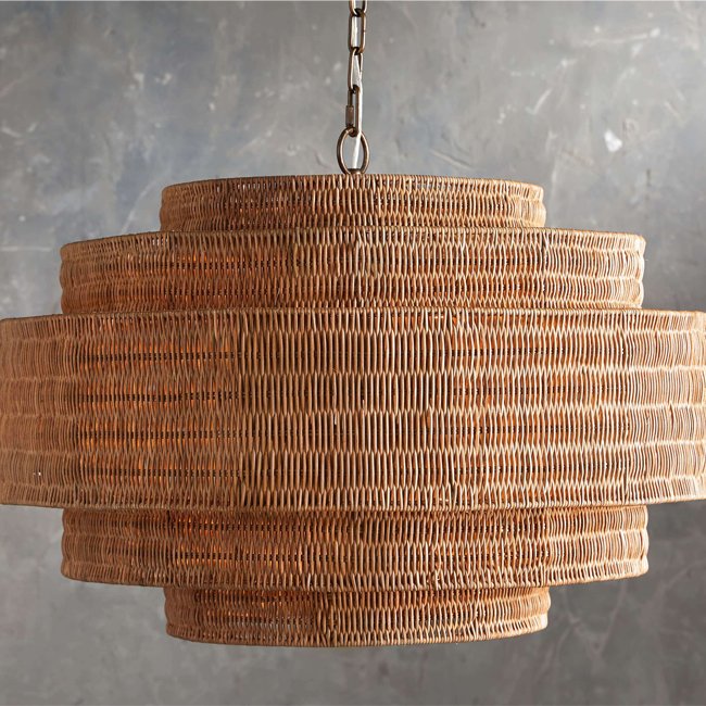 Natural Rattan Wicker Paper Rope Pendant Light Handmade Woven Cover Shade Lighting Bamboo Light Fixtures Chandelier Rattan