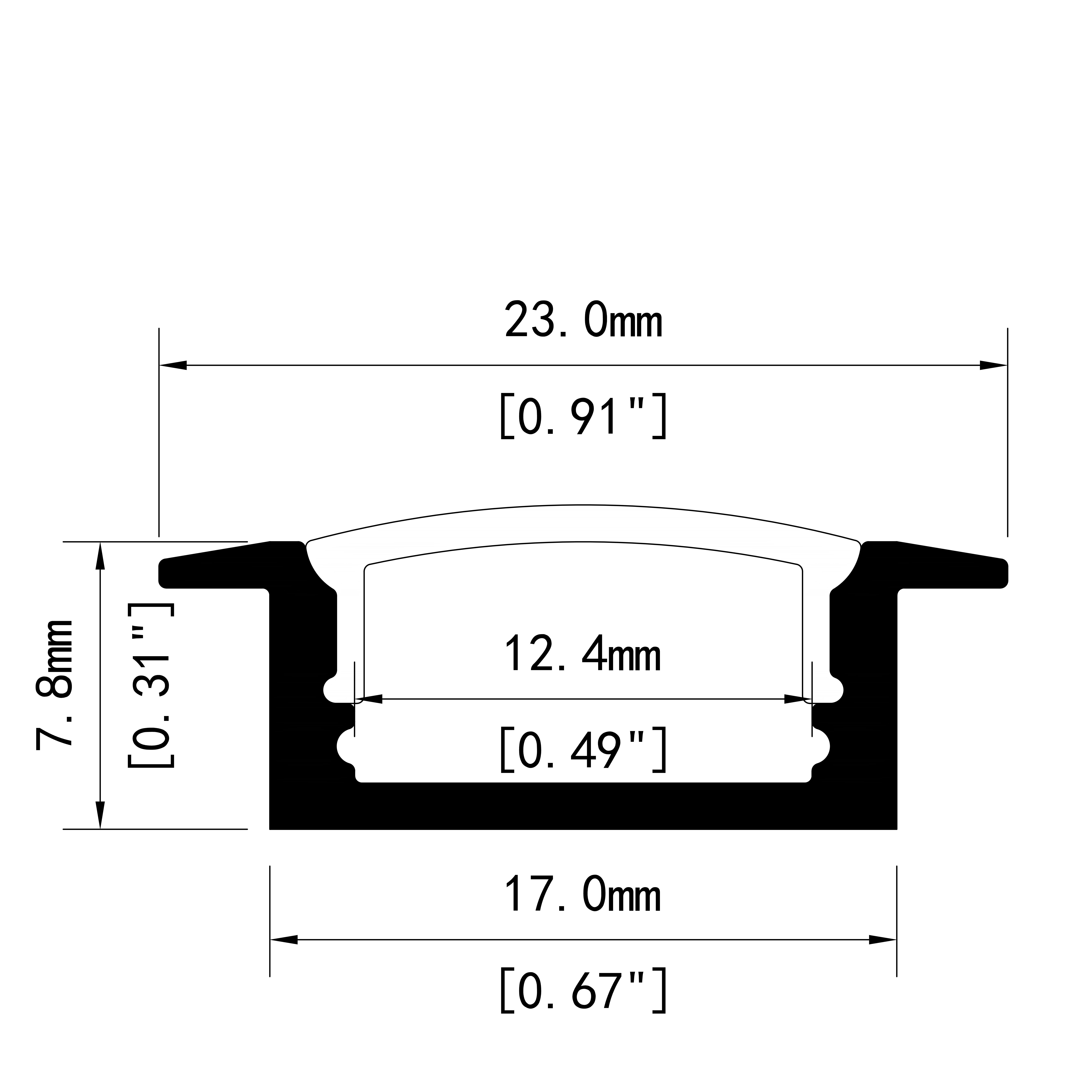 Recessed Mount Aluminum Profile LED Under Cabinet Linear Strip Light for Wardrobe Showcase Counter Shelf Profile Light