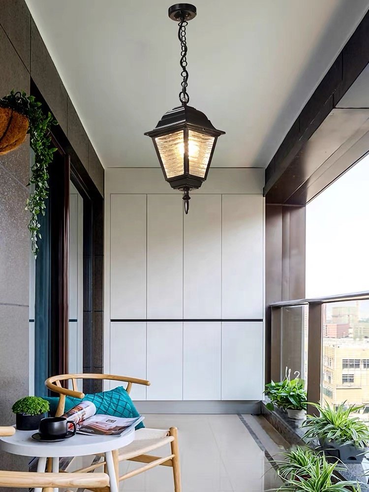 Modern Minimalist Waterproof Pendant Light, Outdoor Corridor Balcony Ceiling Light, Courtyard Foyer Pavilion Garden Light