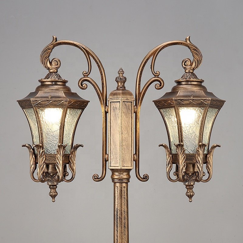 Decorative Antique Matched Aluminum European Style Landscape Outdoor Road Lamp Post Led Lights for Decoration Garden Lights