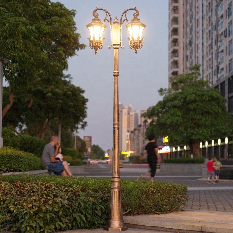 Decorative Antique Matched Aluminum European Style Landscape Outdoor Road Lamp Post Led Lights for Decoration Garden Lights