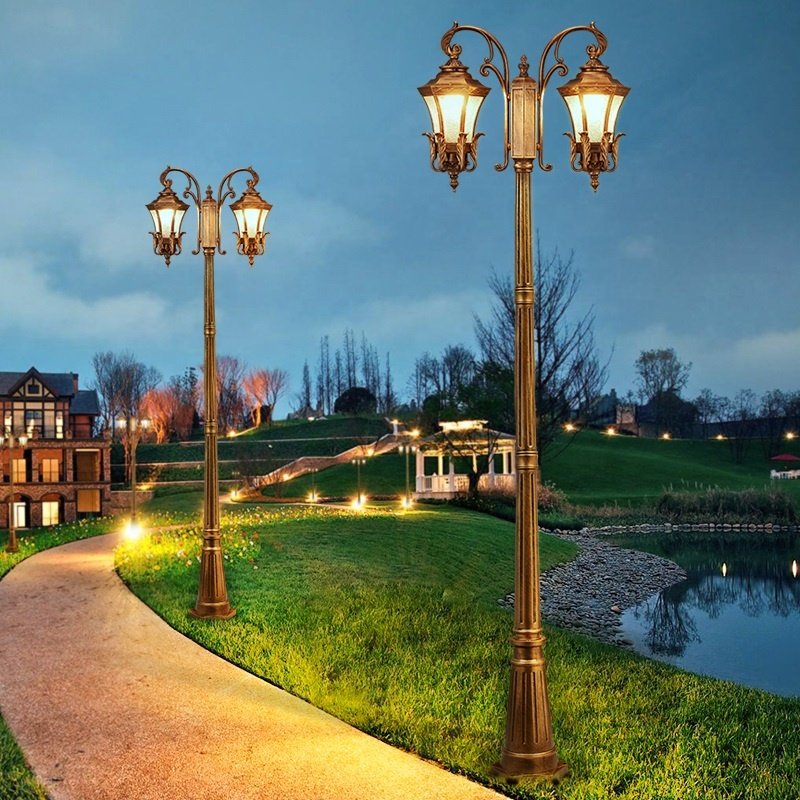 Decorative Antique Matched Aluminum European Style Landscape Outdoor Road Lamp Post Led Lights for Decoration Garden Lights