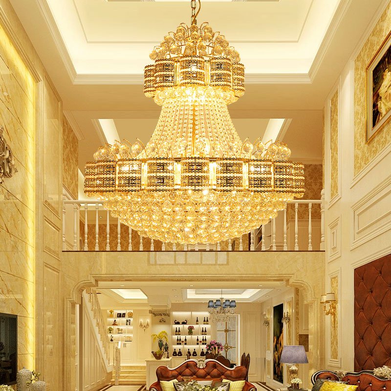 French Style Custom Hotel Round Luxury Pendant Ceiling Light Led Crystal Chandelier