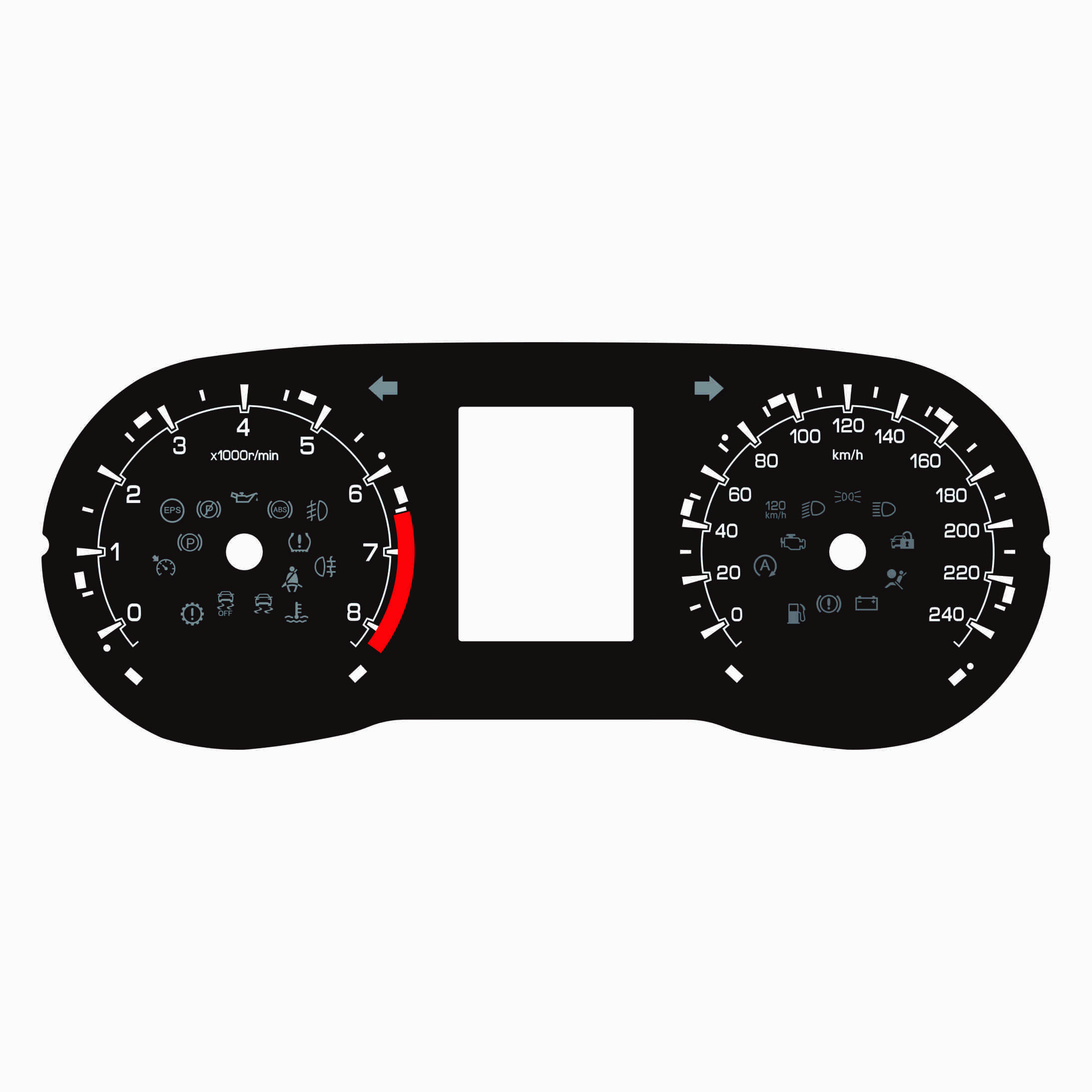 Custom Automotive Instrument Panel with Integrated Digital Scale Speedometer speedometer sticker