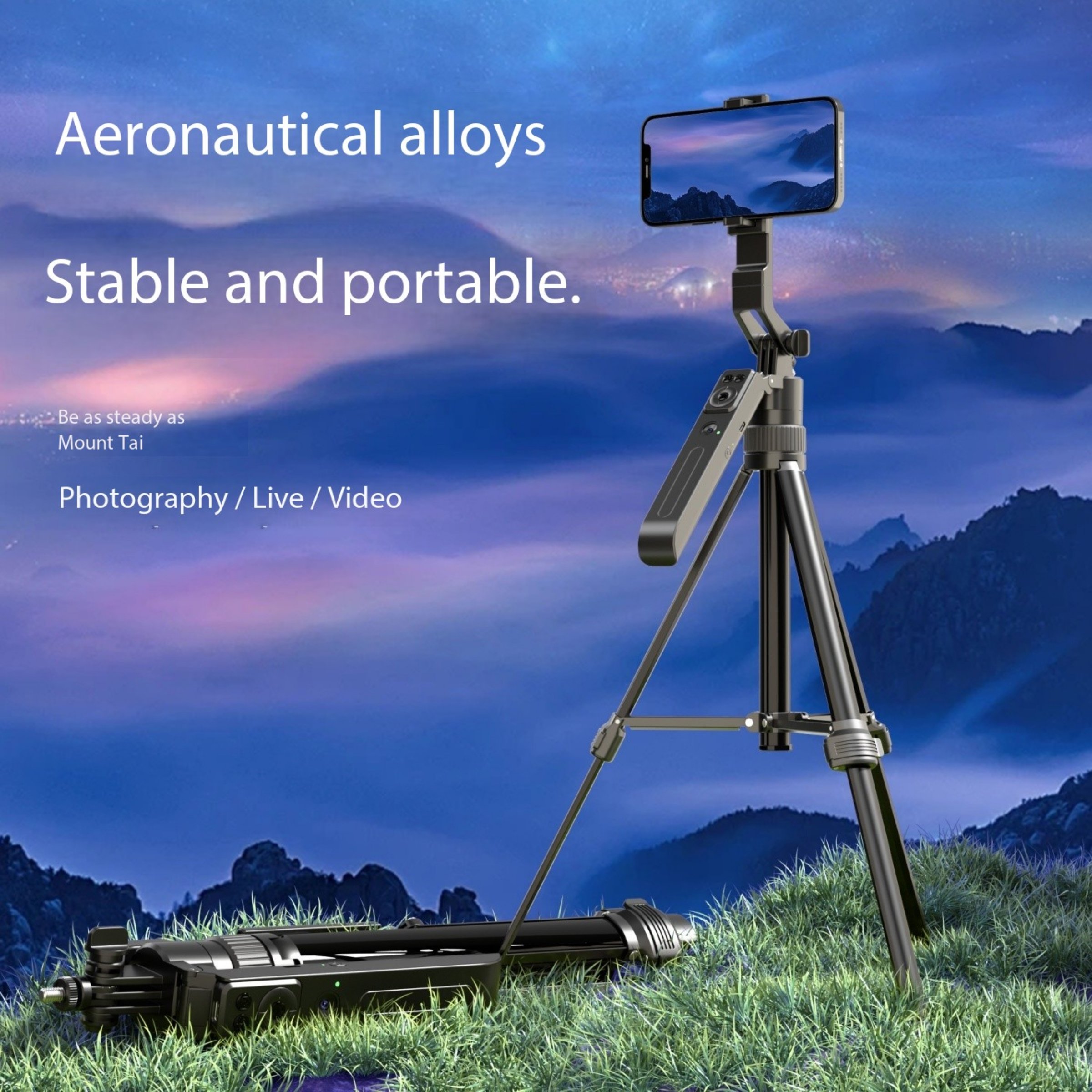 2024 December New 1.7m Professional Auto Face Tracking Selfie Stick Tripod Stand Holder with Tracker for Phone / Camera