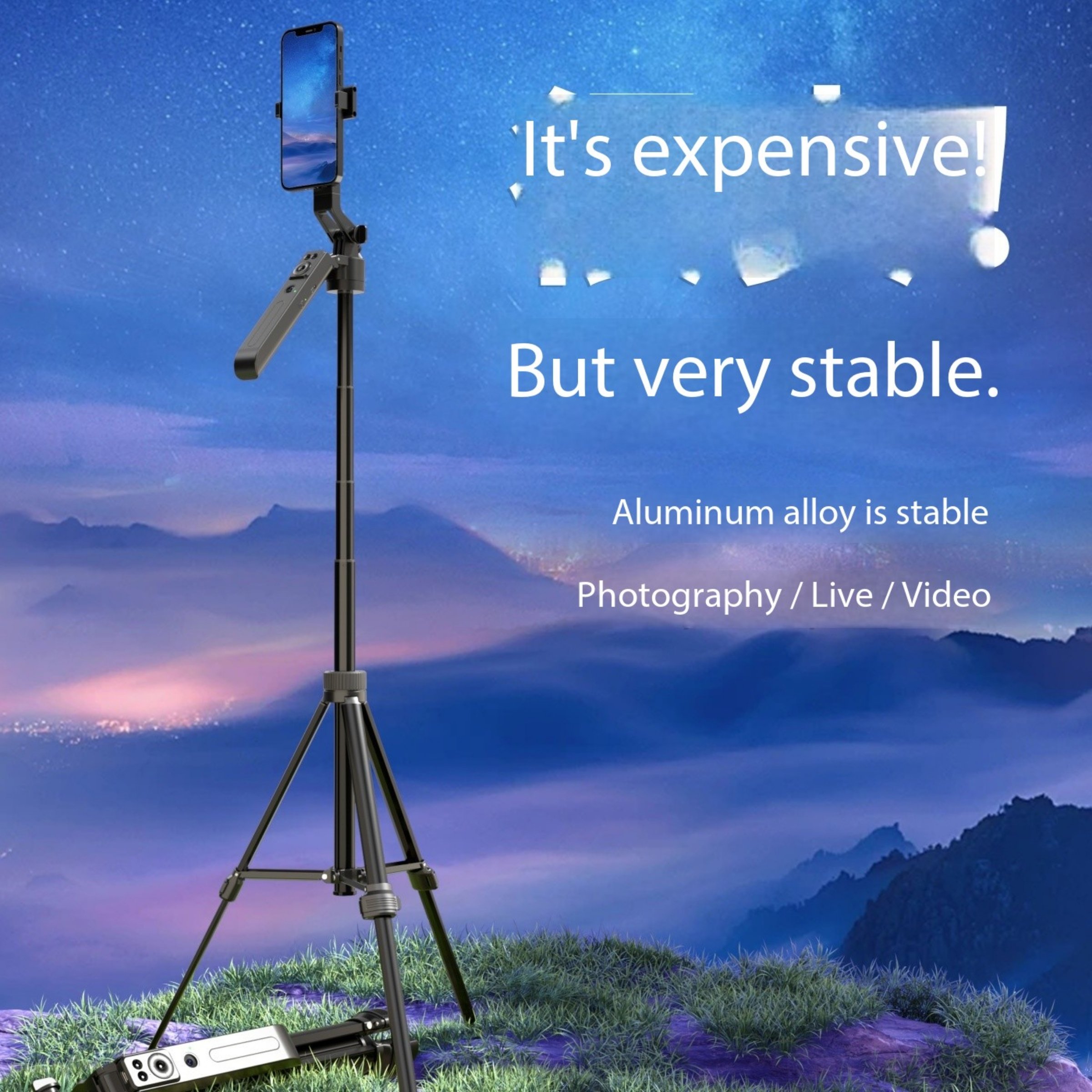 2024 December New 1.7m Professional Auto Face Tracking Selfie Stick Tripod Stand Holder with Tracker for Phone / Camera