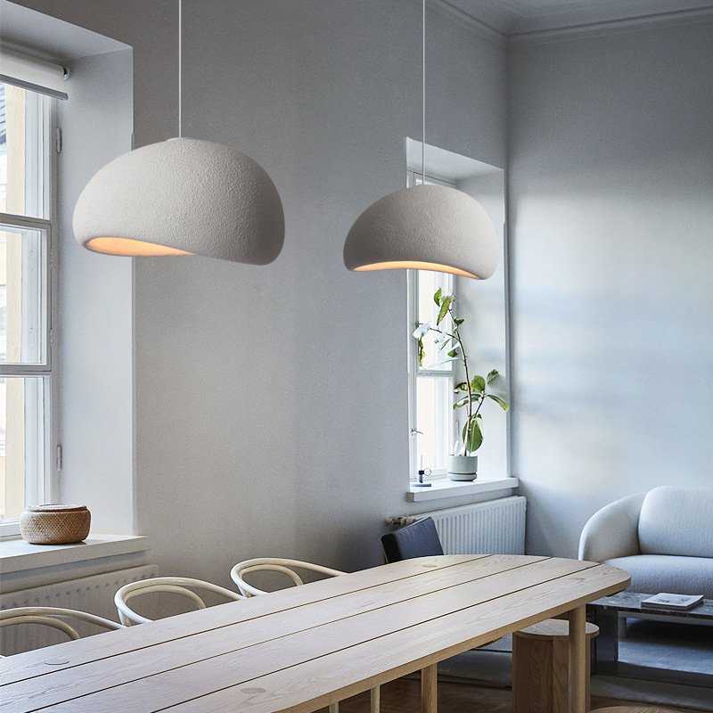 New BAHE Plaster Art Design Light Oval Bean Concrete Resin Lighting Chandelier Modern Lights for Home