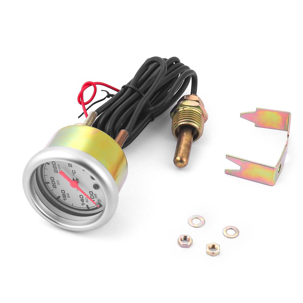 2\" 52mm Mechanical 12V Auto Meter NPT 1/2-14 Car Water Temp Gauge 38-121℃/100-250℉ Water Temperature Vacuum Gauge with Sensor